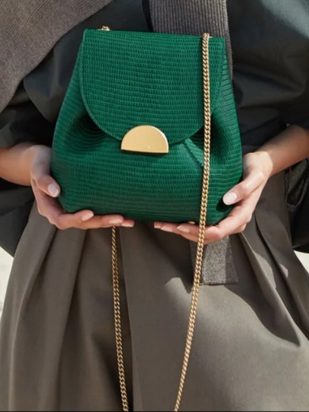 Polene Numero Un Mini Green Crocodile Rare Authentic Like New